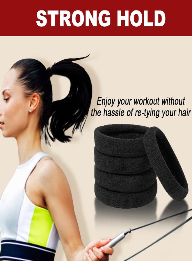 IKOCO 150PCS Hair Ties, IKOCO Black Hair Ties for Women No Damage, Cotton Seamless Ponytail Holders for Thick Hair - Image 4